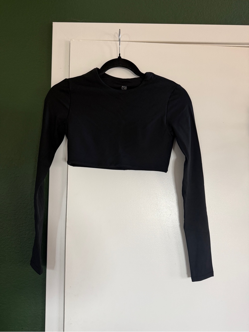 CSB Black Long-Sleeve Crop Top